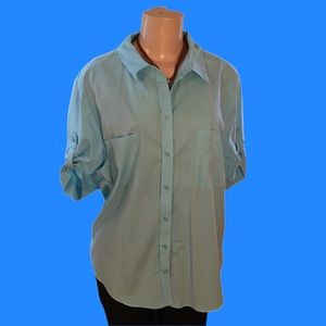 Chico’s Trendy turquoise blouse Sz 3